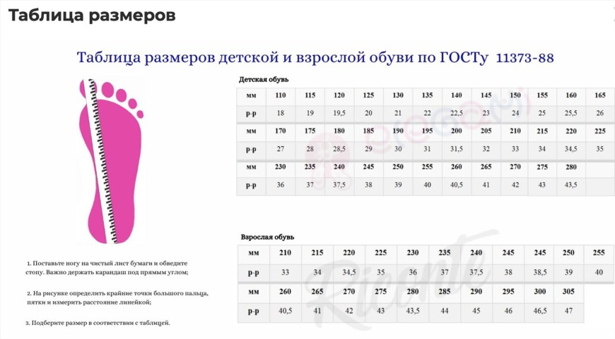 Таблица размеров мужской обуви uk