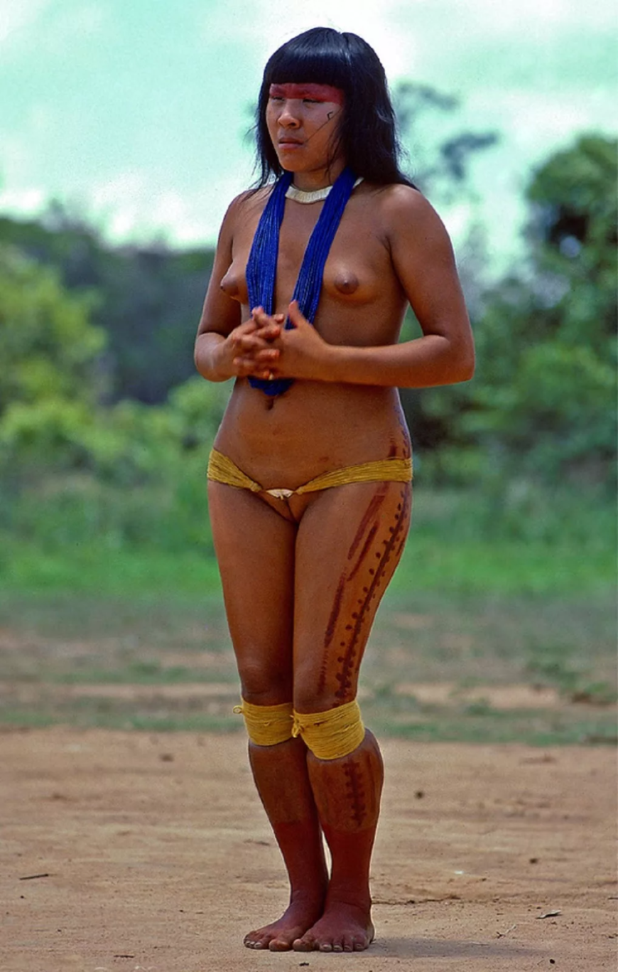 Индейцы с реки Xingu Бразилия