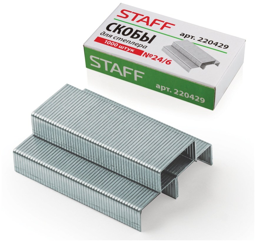 Скобы для степлера staff №24/6, 1000 штук