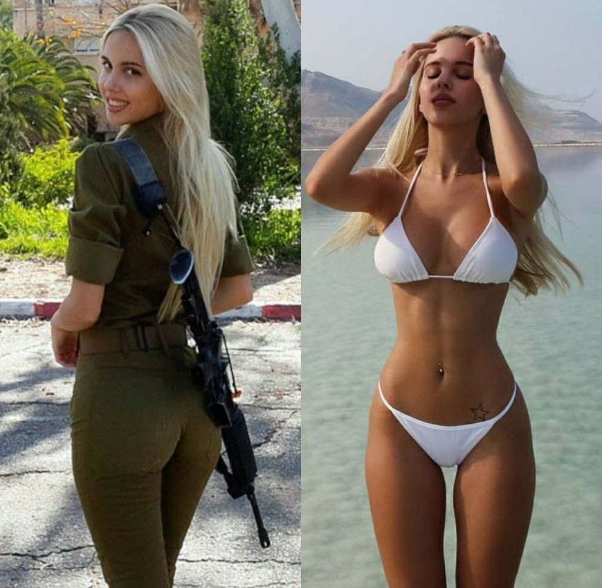 Девушки в военной форме и без