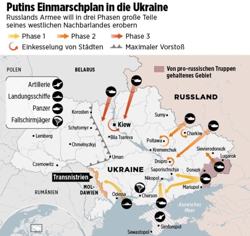 Карта захвата Украины Россией