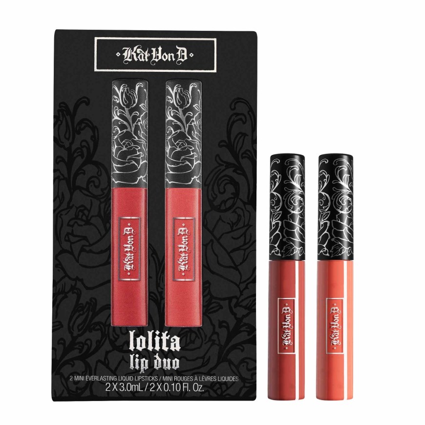 KVD Beauty Kitten Mini Smoke & Mirrors grayscale Mini Lip Everlasting Liquid Lip Duo